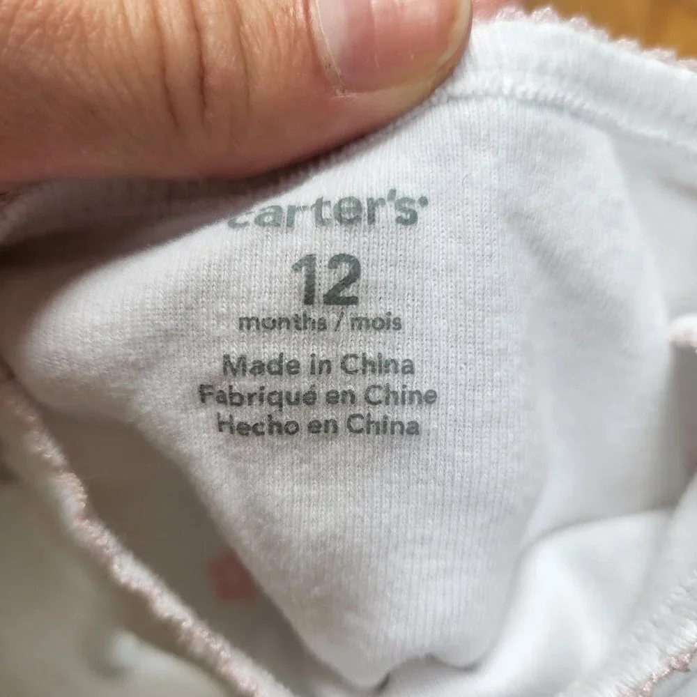 Carter's 2 Piece Outfit Bodysuit and Pants Elephant Flowers Baby Infant 12 Month
